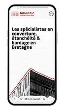 Mockup d'un écran de smartphone affichant un site web